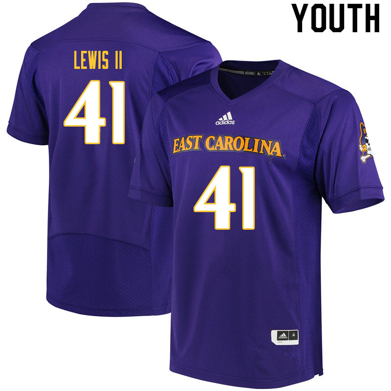 Youth #41 Mark Lewis II ECU Pirates College Football Jerseys Sale-Purple - Click Image to Close